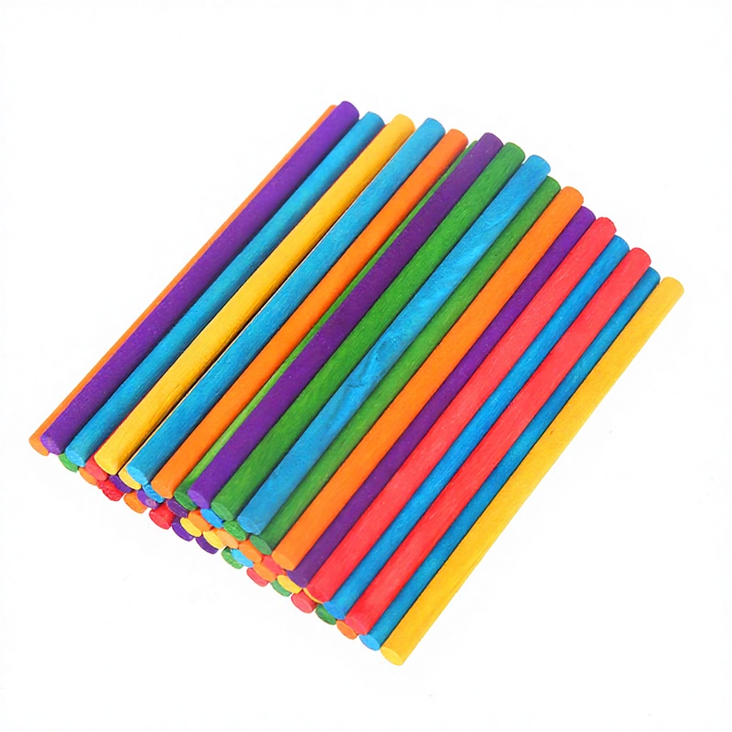 Eco-Friendly Polished Colored Wooden Dowel Home Craft Supplies DIY Projects Educational Tools Early Learning Kit Safety