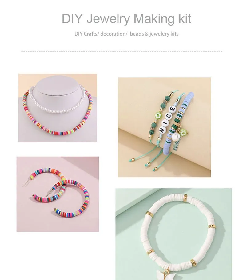 Clay Polymer Beads Flat Round Spacer Heishi Craft Kit