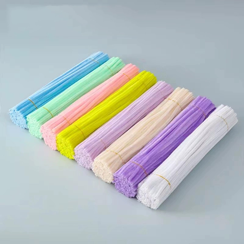 100pcs Multi-Color Chenille Stems Craft Supplies White Soft Pink Pipe Cleaners Roll Educational Toys Chenille Craft Kits