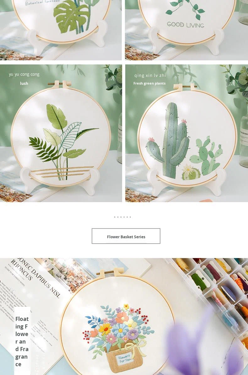 Diy Cross Stitch Hand Embroidery Kit Sets Flower for Beginner Handmade Linen Gift DIY Kit