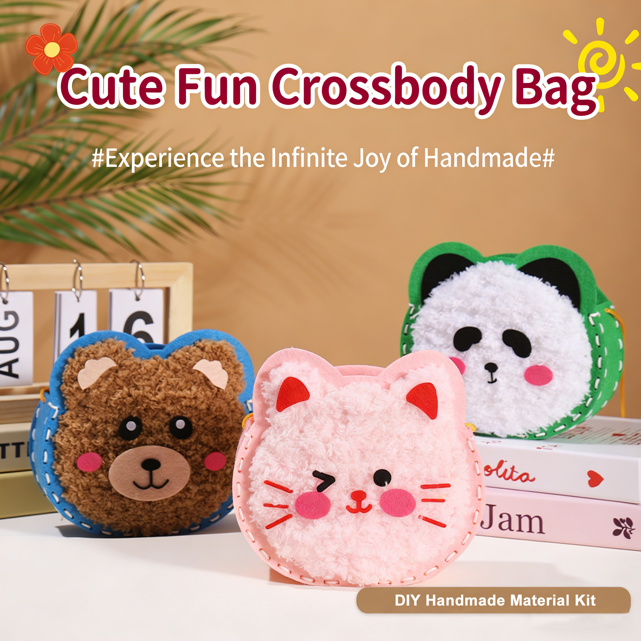 Wholesale Kids DIY Yarn Embroidery Handicraft Kit Cute Animal Felt Sewing Set Educational Toys Knitting Craft Kit