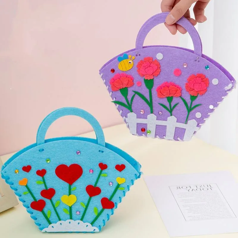 Children Felt Craft Kits DIY Handbag Sewing Kits for Mother