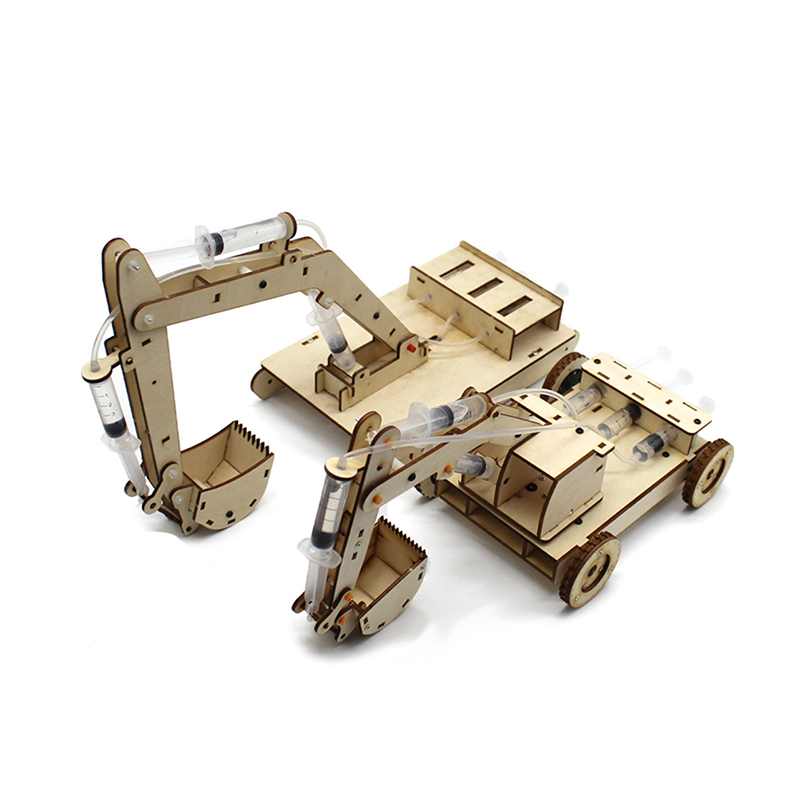 DIY toy 4 Channel Hydraulic Excavator Building Model Kit Kid toy Science Experiment STEM toy for kids