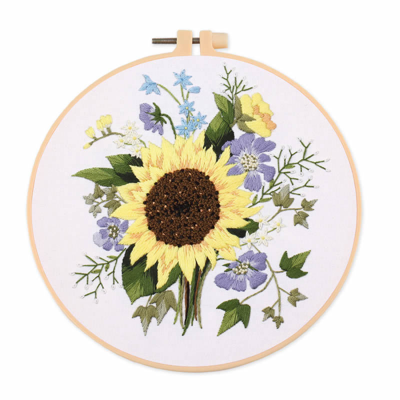 2026 Cross Stitch Kit Stamped Cross-Stitch Diy Set Embroidery Starter Kit Set With Flowers Plants Pattern