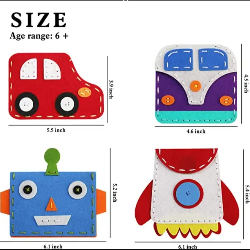 Kids Sewing Kit Felt Animal DIY Crafts Girls Boys Educational Sewing Kids Art Craft Kits Beginners Felt Kids Sewing