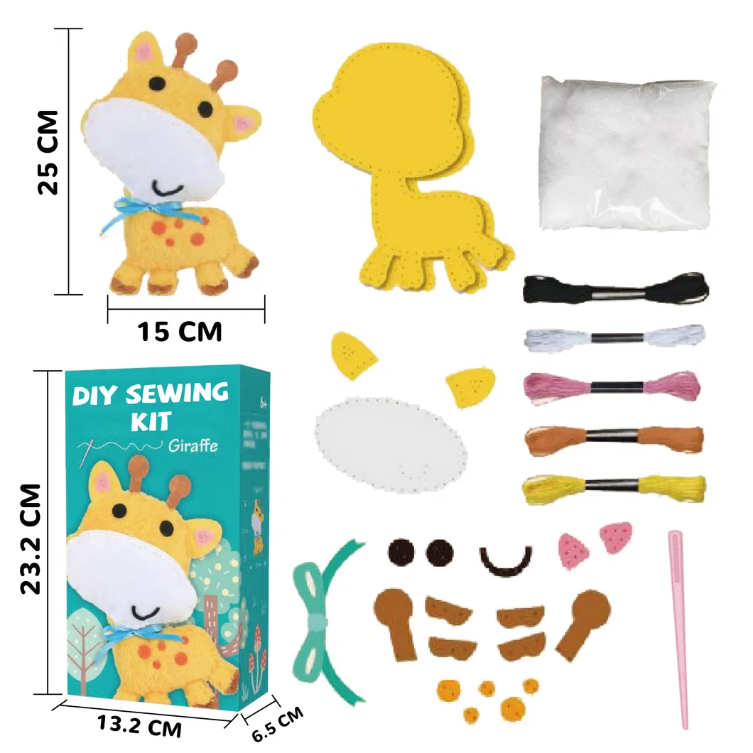 Educational Handmad Kids Felt Animal DIY Crafts Felt Sewing Kit for Girls and Boys