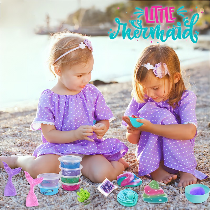 DIY Slime Craft and Stress-relieving Science Experiment Set Ice Cream Slime Kit-Educational Fluffy Slime Kit for Kids