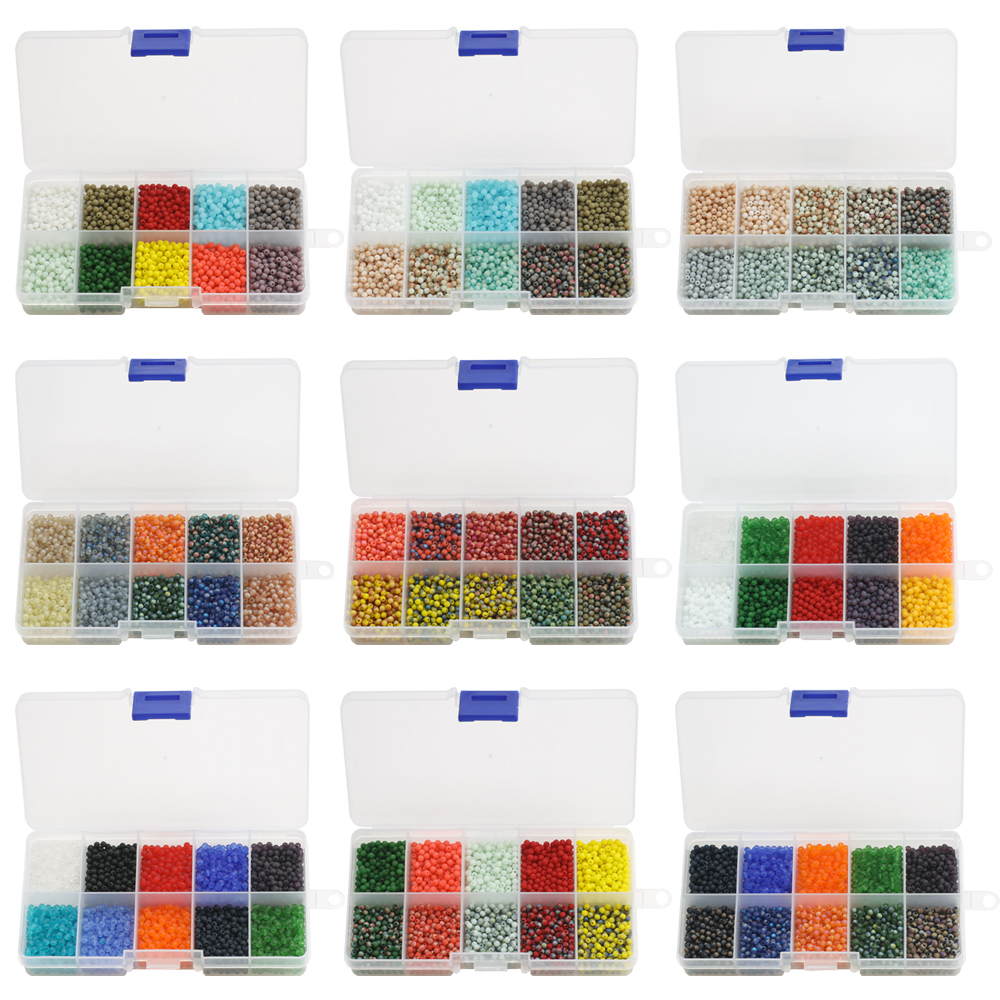 2mm Matte Glass Beads Kit 2800Pcs Small Round Beads for Jewelry Making DIY Needlework Handmade Bracelets Necklace Crafts