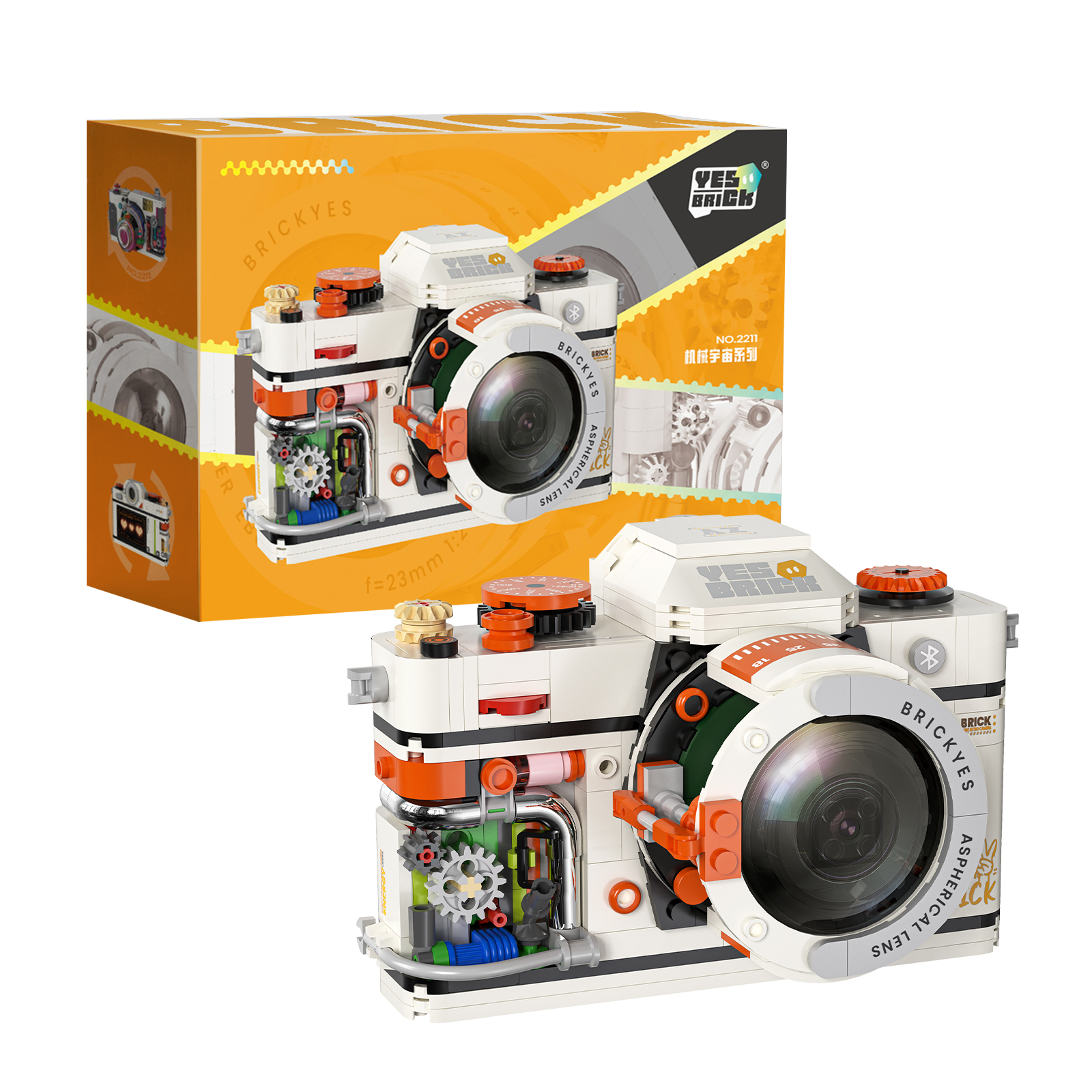 Retro Trend DIY Vintage Digital Camera Building Blocks Toy Model Small Plastic Particles Scale 1:36 Compatible Gift
