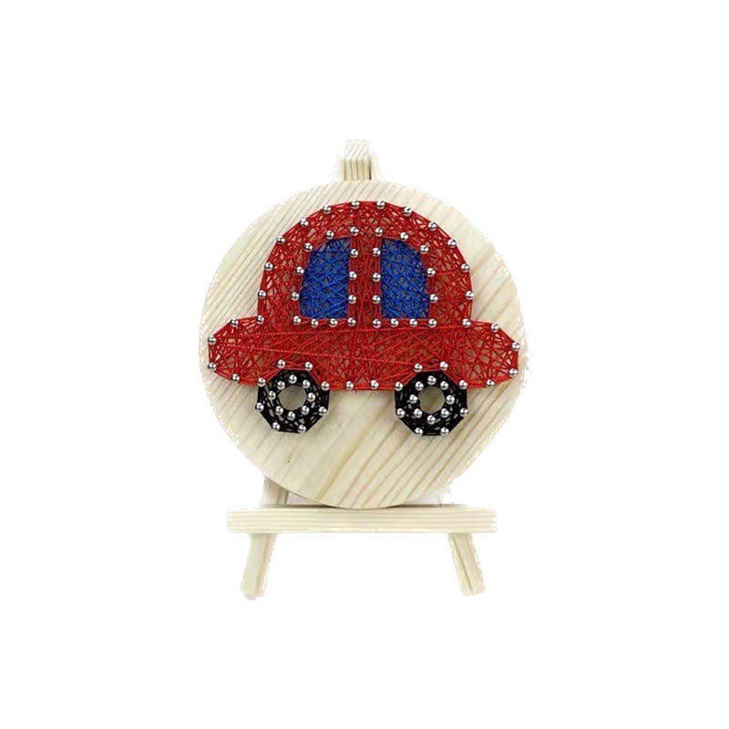 Handmade DIY Children's Sailboat String Art Painting Kit Nails Coiling Threads Sewing &amp; Weaving Materials Creative Gift