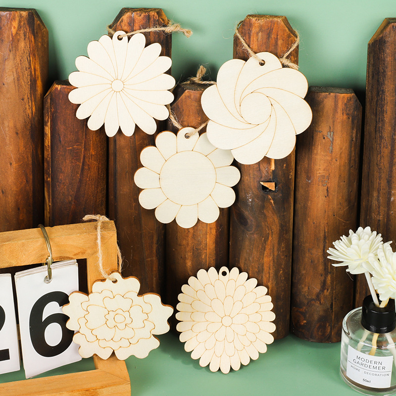 Wholesale Kids Educational DIY Craft Kit Cartoon Wooden Flower Wood Pieces Art Projects Gift Decoration Dropshipping Available