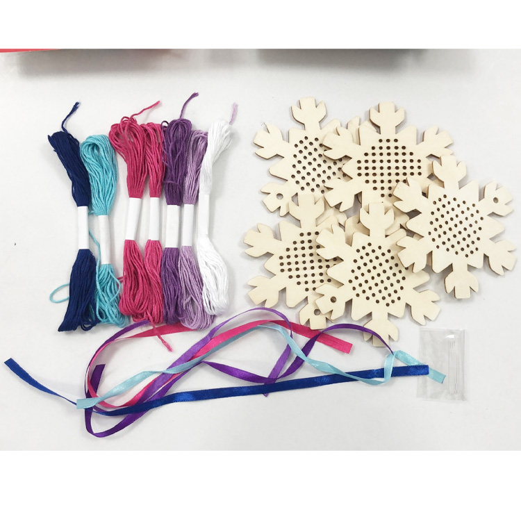 Original Manufacturer Christmas Tree Wooden Cross Stitch Decoration Kits DIY Wooden Bookmark Cross Stitch Beginner Kits