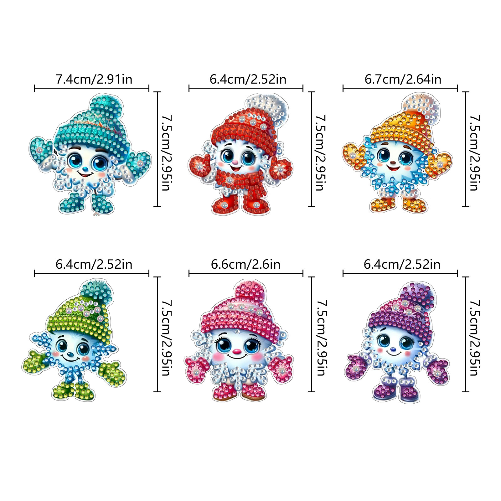 DIY Diamond Painting Keychain Pendant Xmas Tree Hanging Ornaments Cartoon Diamond Mosaic Kit Rhinestone Pendant Christmas Decor