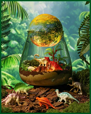 Kids DIY Dinosaur Terrarium Kit Moon Lamp Flower Pots