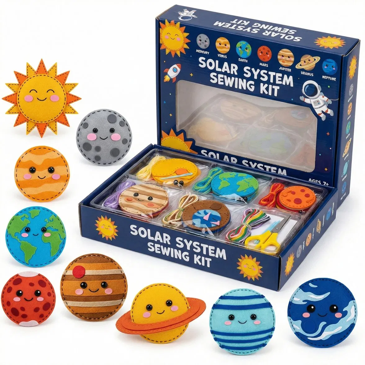 Kids DIY Solar System Sewing Kit Mini Portable Travel Craft Ages 7+