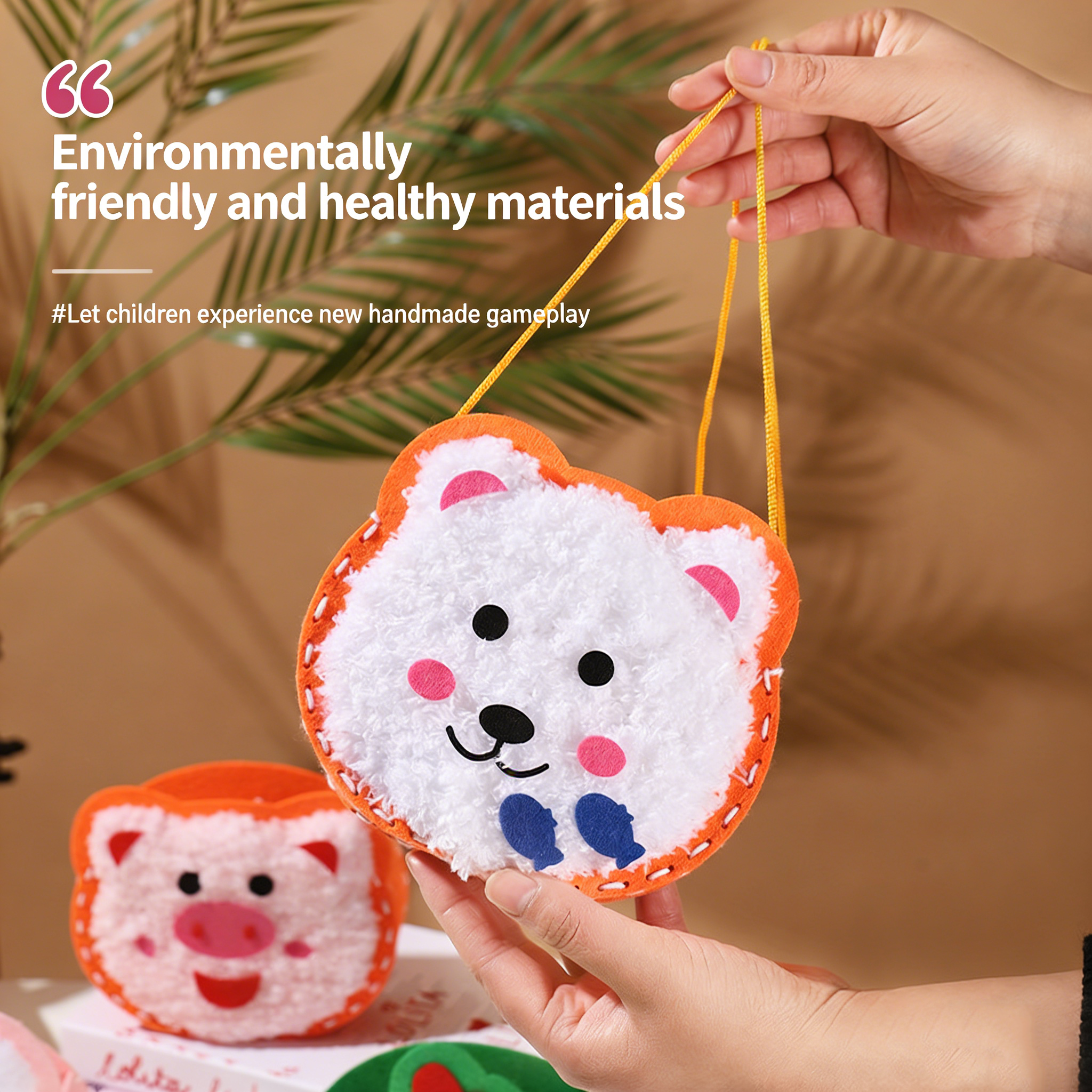 Wholesale Kids DIY Yarn Embroidery Handicraft Kit Cute Animal Felt Sewing Set Educational Toys Knitting Craft Kit