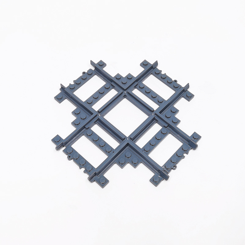 Creative DIY Building Kits Toy Train Railway Switch Track Plastic Building Blocks Accessory for Model Train Set