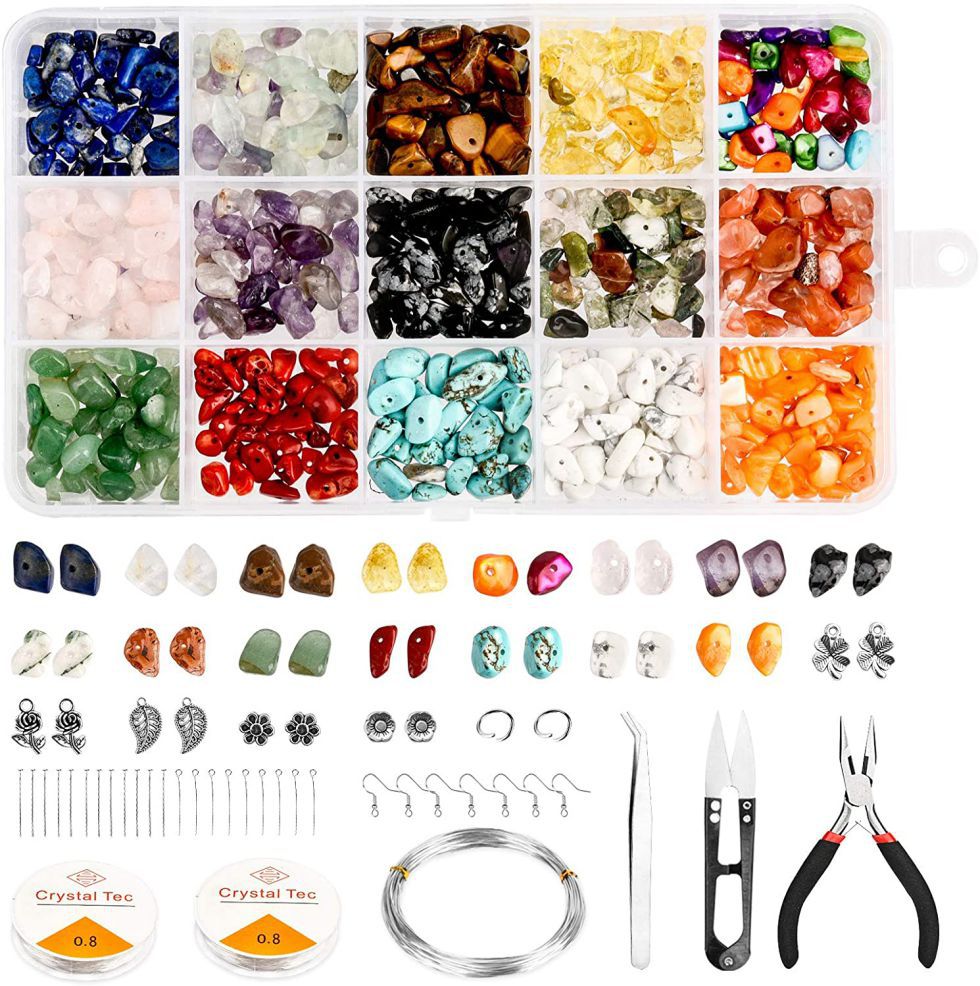 Trendy DIY Accessories Colorful Irregularity Artificial Stone Necklace Bracelet Jewelry Making Kit Tools for Beads Bracelet