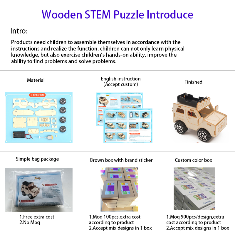 Customized Learning Science Montessori Educational Fun Wooden Student Kits DIY STEAM Diy Solar STEM Toys for Kids