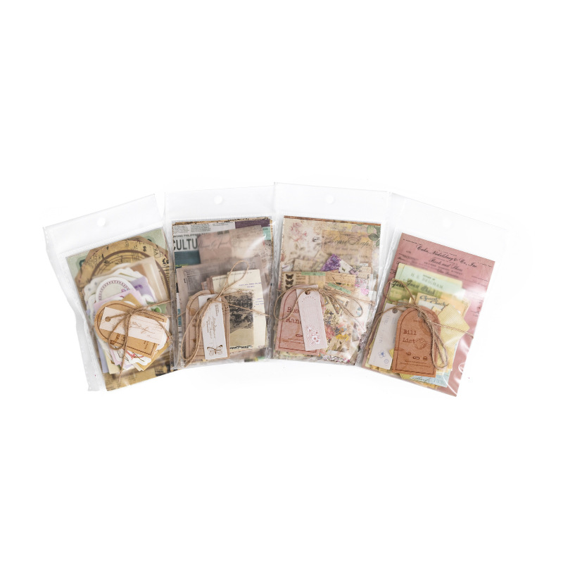 Hot 100pcs/pack Decor Scrapbook Vintage Materials Paper Combo Kit DIY Junk Journal Collage Photo Album Retro Background Paper