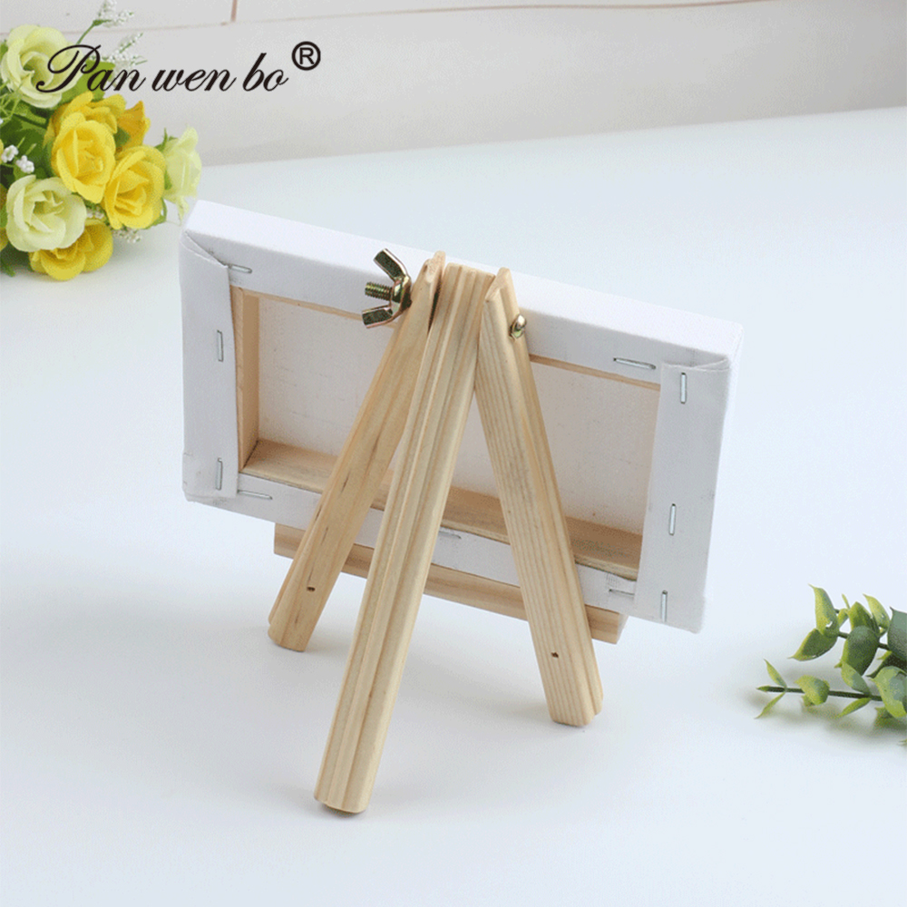 Factory Wholesale Mini Canvas And Natural Wood Easel Set Multi Size Mini Wood Easel With Canvas Sets For Kids Painting