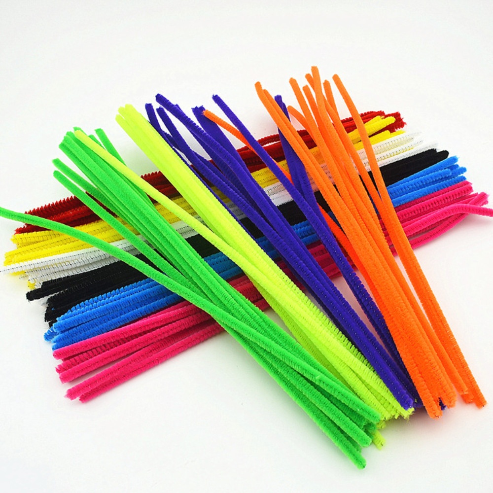 Optional Colorful Chenille Stem Custom Assorted Pom Poms Ecofriendly Handmade Folk Art Animal Pattern Kids DIY Kit Art Craft