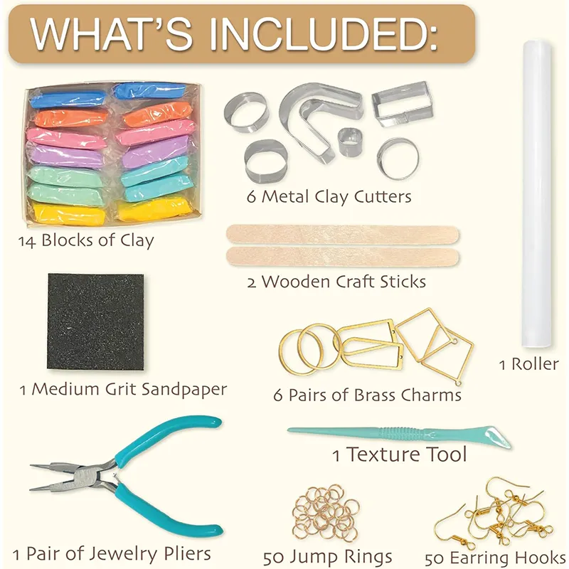 Wholesale DIY Polymer Clay Earring Making Kit Include Earring Hooks Make Your Own Clay Earring Making Kit