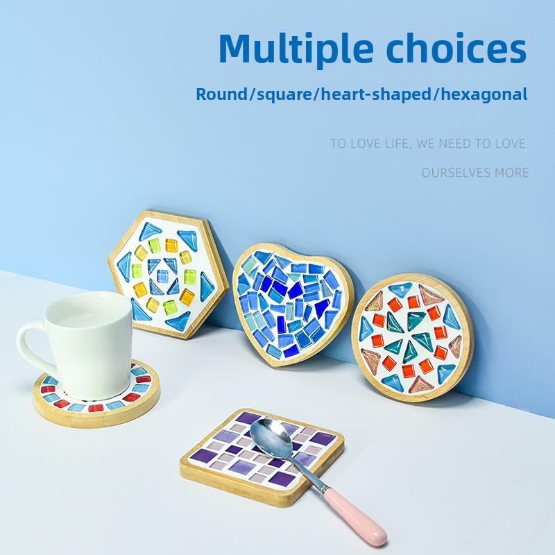 Mosaic Coaster DIY Creative Children's Handicraft Material Kit Place Origin None Material None for New Year's Day Activities
