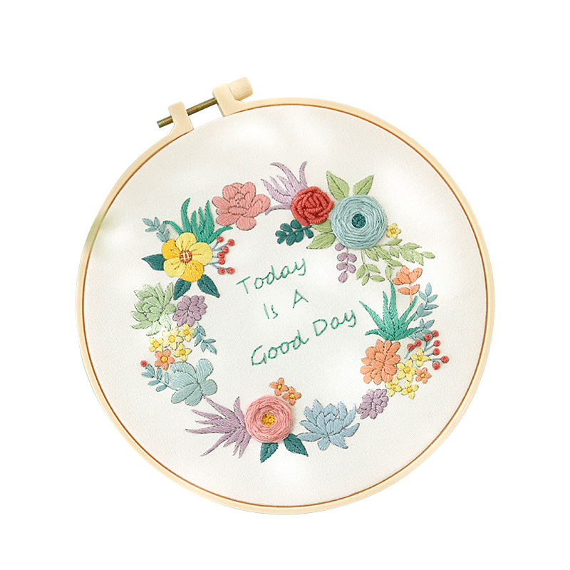 Diy Cross Stitch Hand Embroidery Kit Sets Flower for Beginner Handmade Linen Gift DIY Kit