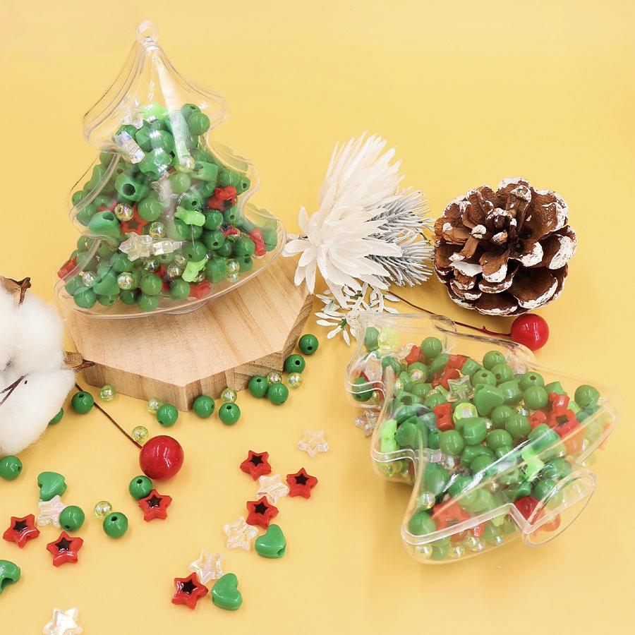 New Christmas Tree Bead Kit Mixed DIY Craft Beads for Bracelets Handmade Jewelry Accessories Festive Supplies