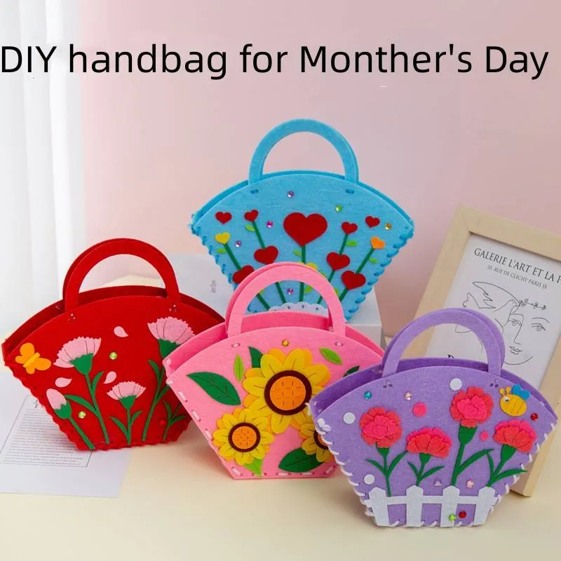 Children Felt Craft Kits DIY Handbag Sewing Kits for Mother