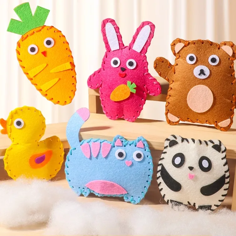 Kids Sewing Kit Felt Animal DIY Crafts Girls Boys Educational Sewing Kids Art Craft Kits Beginners Felt Kids Sewing