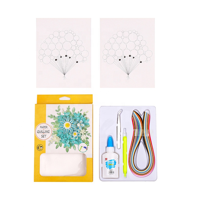 Creative Handmade 3D Paper Quilling Card Set DIY Paper Craft Beginner's Quilling Tools Set 6pcs Quilling Kit