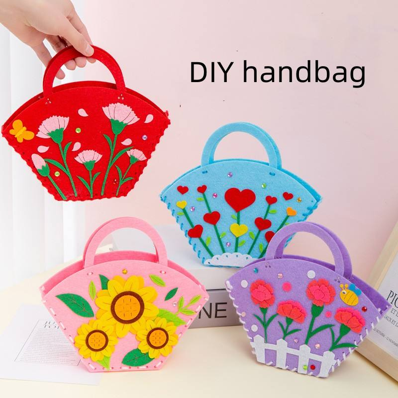 Children Felt Craft Kits DIY Handbag Sewing Kits for Mother