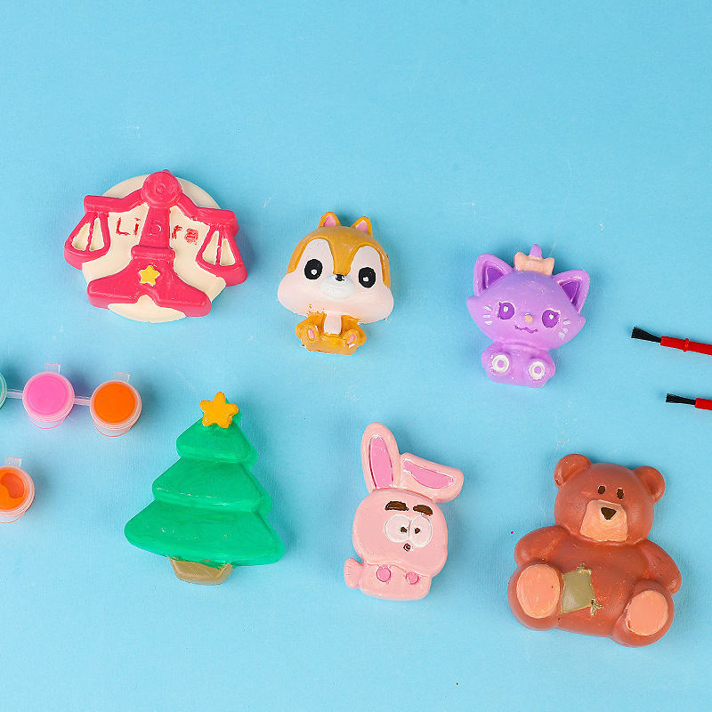 DIY Hand Painted Gypsum Doll Graffiti Painting Coloring Gifts Creative Coloring Painting Toy Ceramics Plaster Painting Set