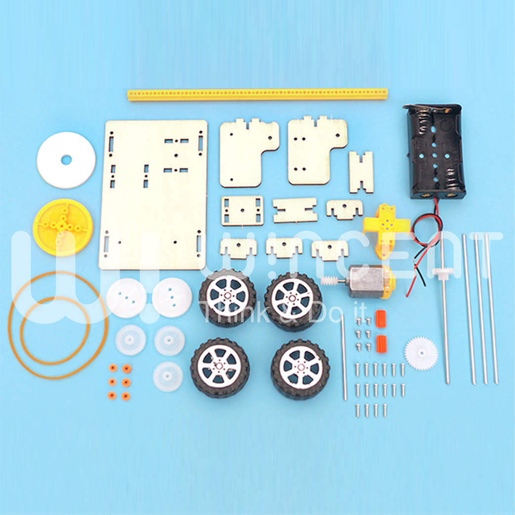 STEM DIY Science Puzzle Educational Wooden Electric Vehicle Model Physics Building Experiment Kids School Project Creative Kit