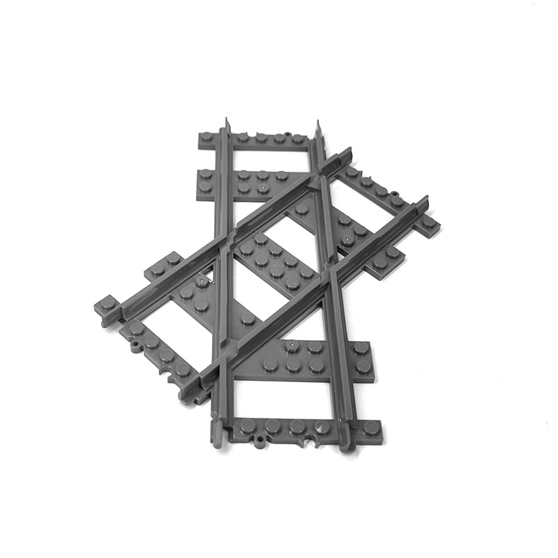 Creative DIY Building Kits Toy Train Railway Switch Track Plastic Building Blocks Accessory for Model Train Set