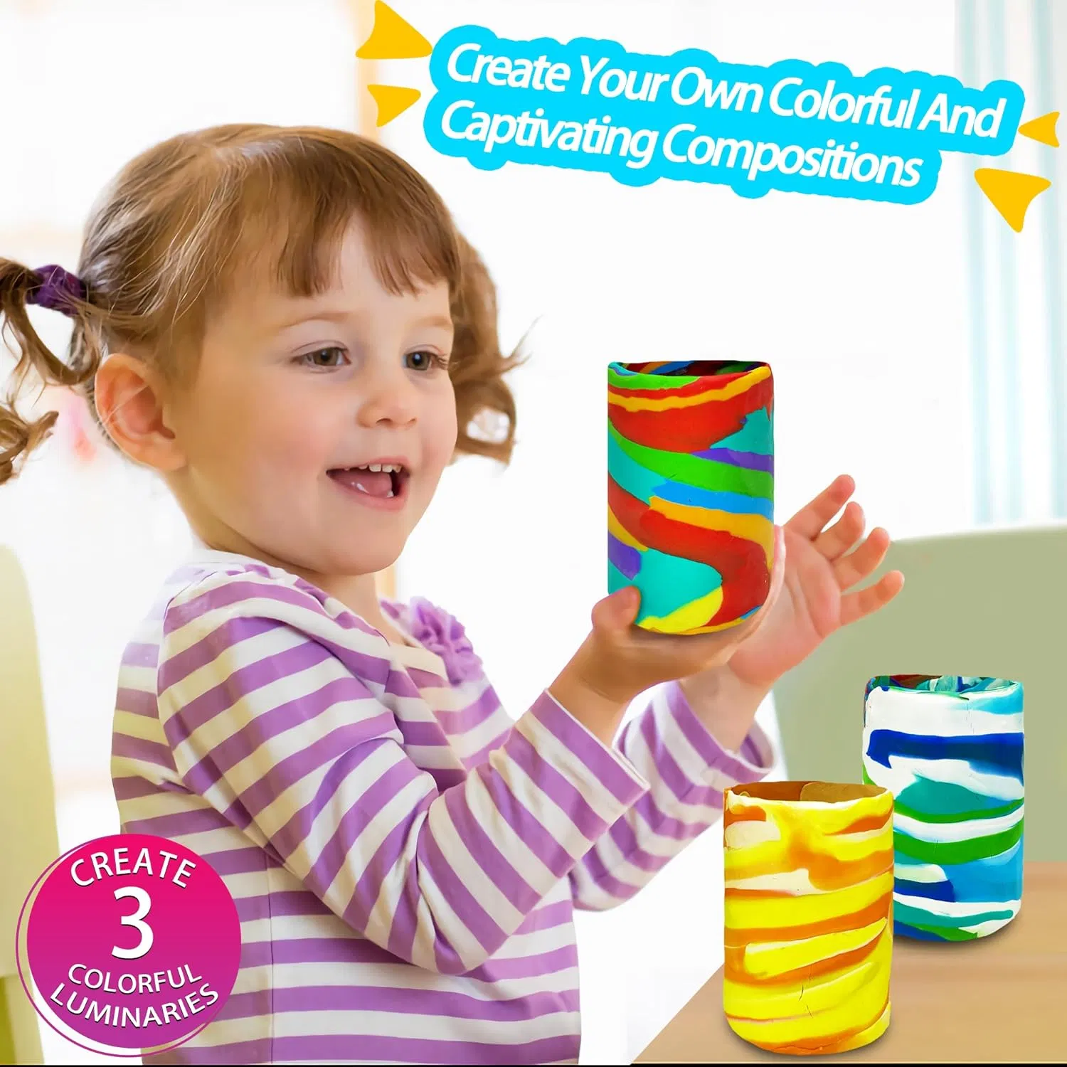 DIY Craft Kits Make Your Own Clay Luminaries Arts and Crafts Clay Kit for Boys Girls