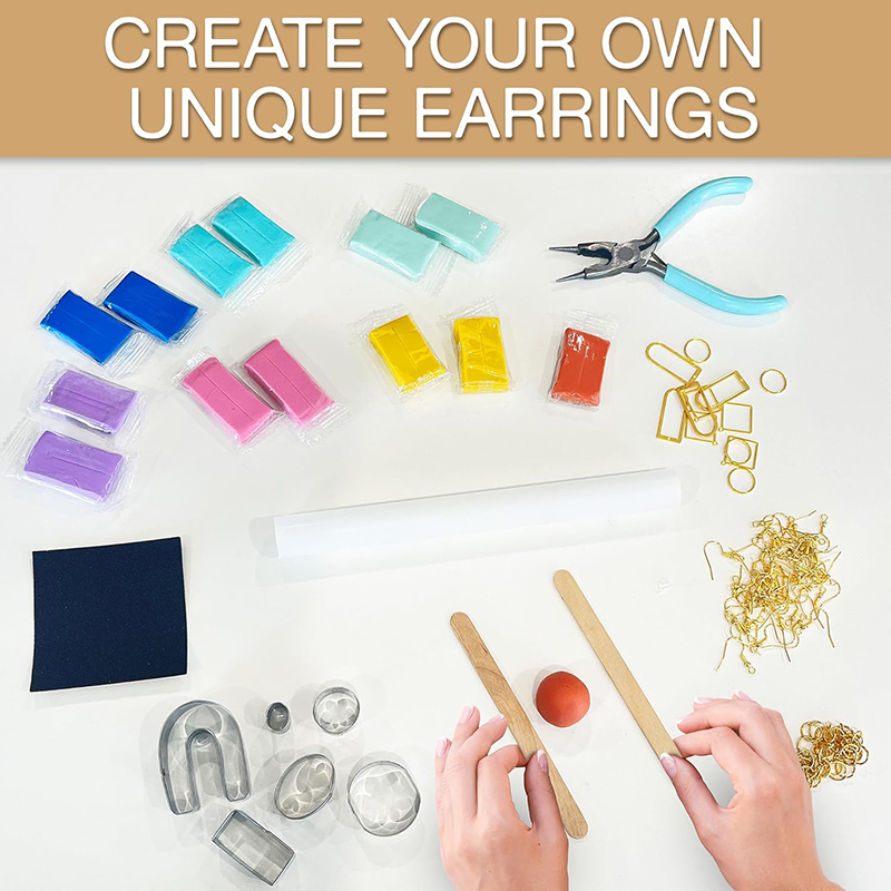 Wholesale DIY Polymer Clay Earring Making Kit Include Earring Hooks Make Your Own Clay Earring Making Kit