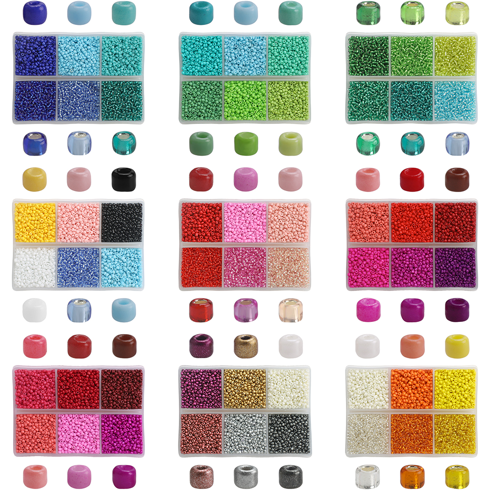 2mm Matte Glass Beads Kit 2800Pcs Small Round Beads for Jewelry Making DIY Needlework Handmade Bracelets Necklace Crafts
