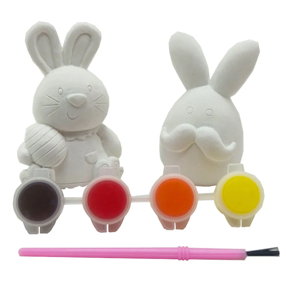 Creative DIY Craft Kits Acrylic Paints for Kids Rabbit Plaster Painting Toy