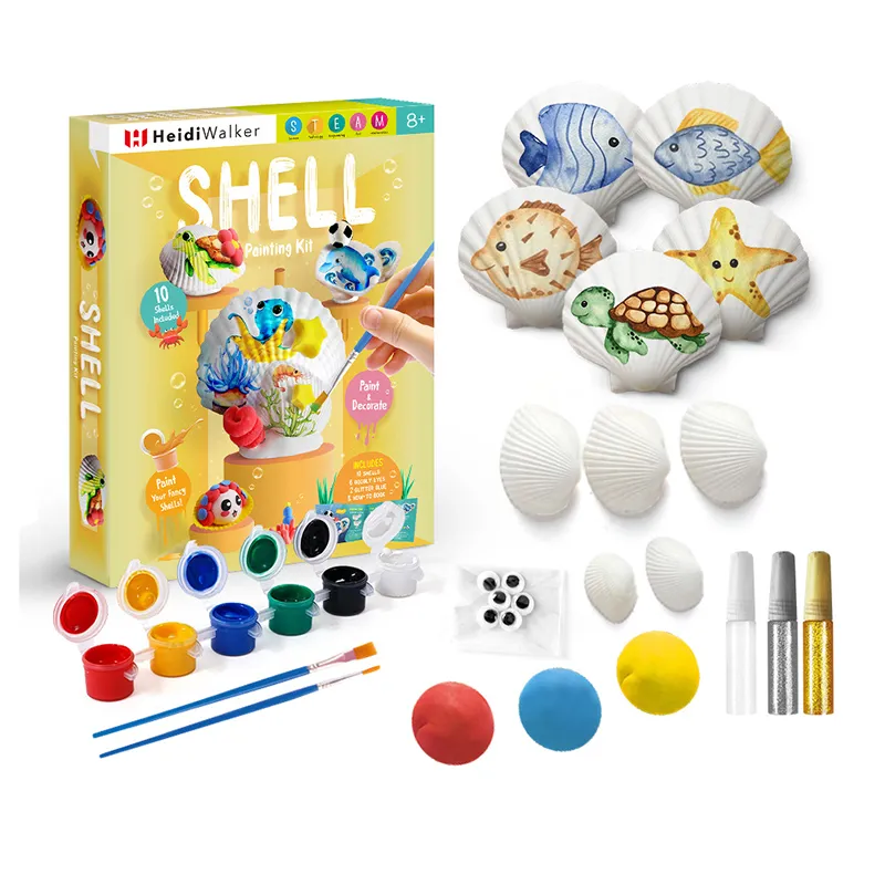 Custom DIY Creative Art Craft Activities Toys Kids Seashell Painting Kit