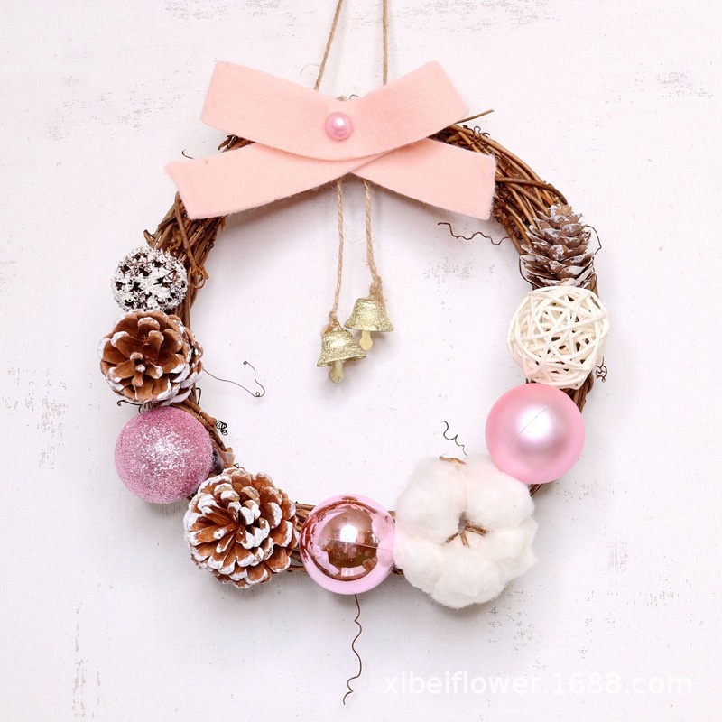 JQ Christmas Rattan Wreath DIY Craft Kit Handmade Indoor for Kindergarten &amp; Home Decoration