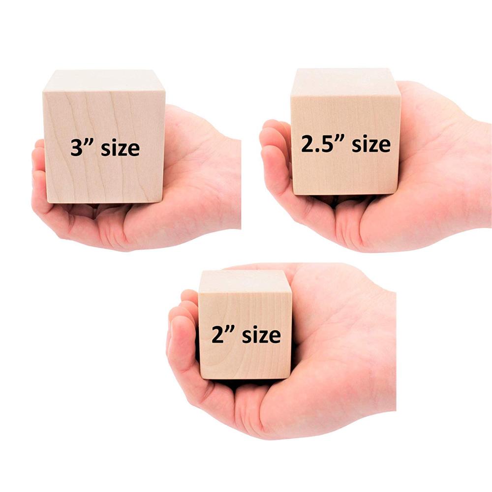 Unfinished Natural Wood Blocks Wooden Cubes for Arts and Crafts Wood Blocks Toy Craft Supply Kit for Kids DIY Art Projects