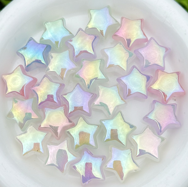 Glowing Luminous Rainbow Star Resin Charms Kawaii DIY Craft Kit Bead for Beaded Pen Making Scrapbooking &amp; DIY Hair Accessories