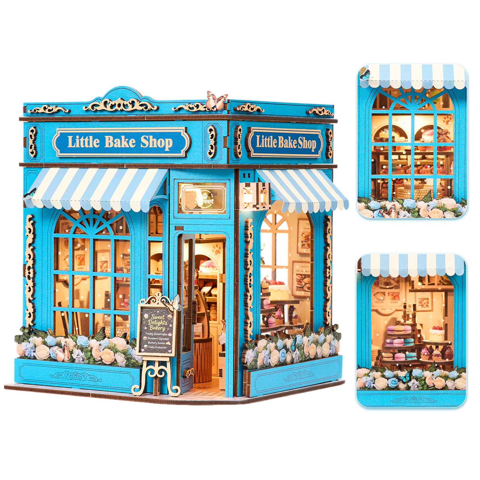 Exquisite Little Magic Castle DIY Miniature Dollhouse Kit 3D Wooden Puzzle LED Light Luxury Eco-friendly Handmade Home Decor