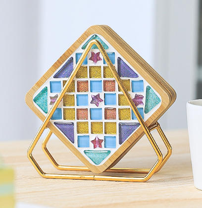 Premium DIY Mosaic Coaster Art Kit - Glass Tile Craft Material for Mindfulness &amp; Home Decor Arts and Crafts Supplies