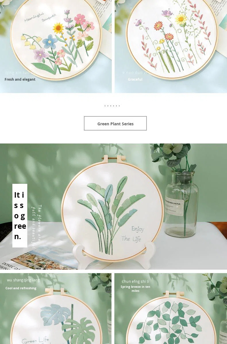 Diy Cross Stitch Hand Embroidery Kit Sets Flower for Beginner Handmade Linen Gift DIY Kit