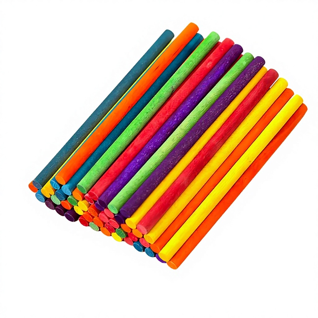 Eco-Friendly Polished Colored Wooden Dowel Home Craft Supplies DIY Projects Educational Tools Early Learning Kit Safety