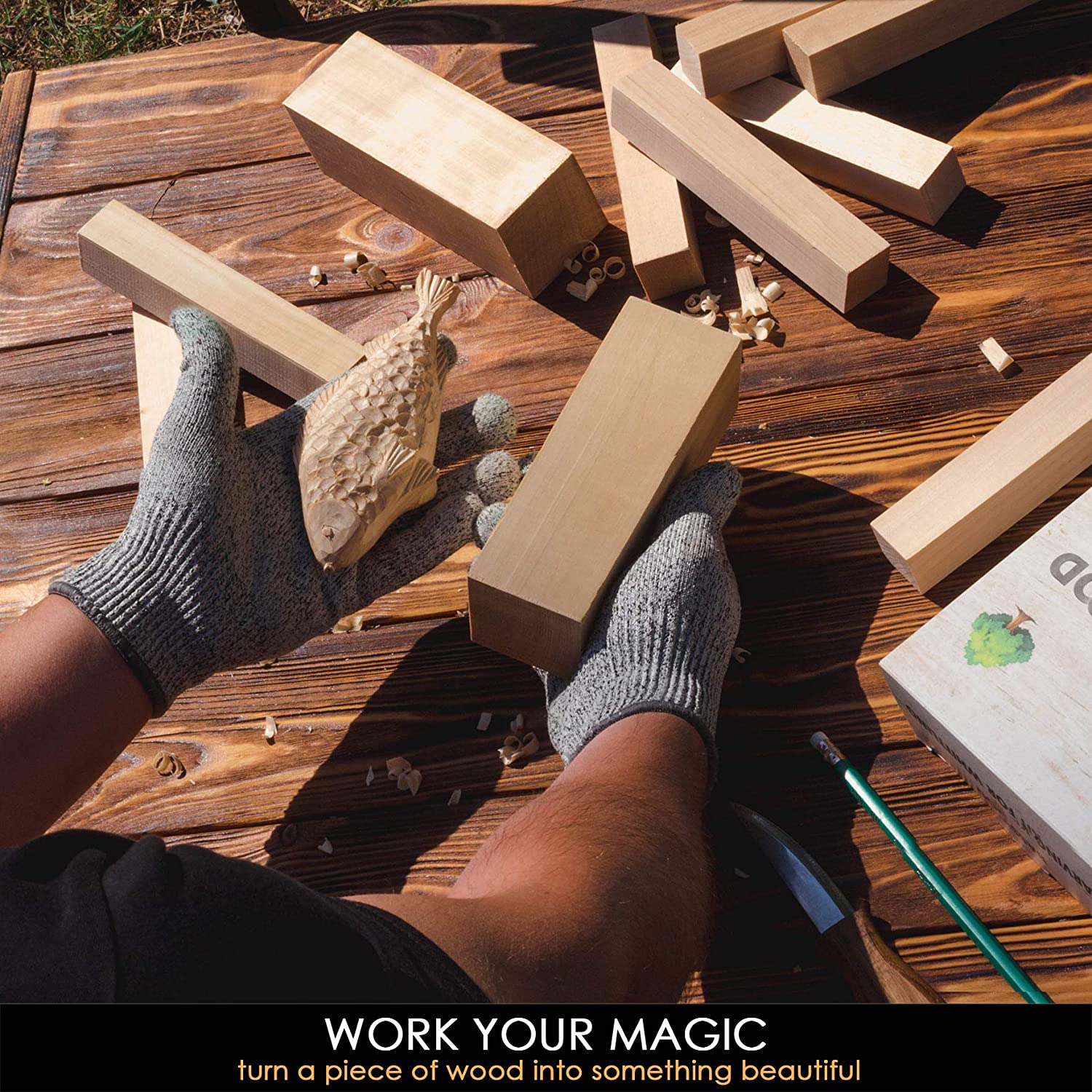 Basswood Carving Blocks Setup